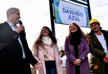 El ministro Ferraresi y Magdalena Sierra inauguraron un playón polideportivo en Dock Sud