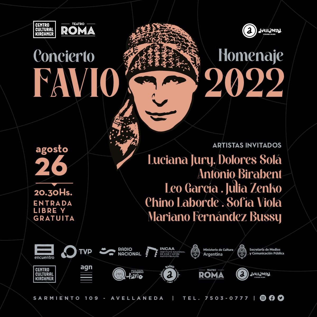 Concierto homenaje a Leonardo Favio en el Teatro Roma de Avellaneda