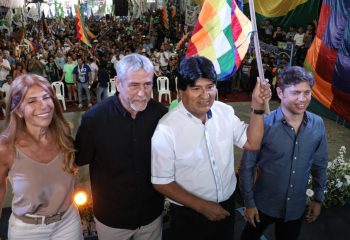 En Avellaneda, Evo Morales, Axel Kicillof y Jorge Ferraresi celebraron los 14 años del Estado Plurinacional de Bolivia