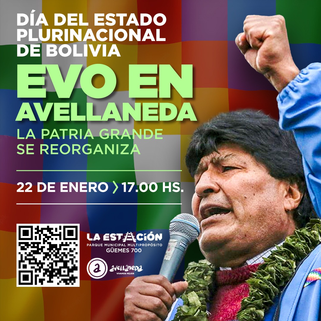 Con la presencia de Evo Morales, Avellaneda conmemora el Día del Estado Plurinacional de Bolivia